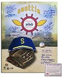 1969 Seattle Pilots MLB Team Signed 16x20 Photograph Logo Collage