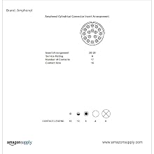 Amphenol Industrial MS3102A20-29S Circular Connector Socket, General Duty, Non-Environmental, Threaded Coupling, Solder Termination, Box Mounting Receptacle, 20-29 Insert Arrangement, 20 Shell Size, 17 Contacts