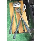 Charcoal Companion CC1010 Golf Club 3-piece Barbecue Tool Set