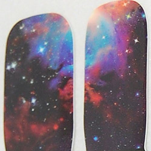 Best Nail Art Stickers- 14 Total Nail Wraps Shipped From the USA - Nail Decals for Fingernails and Toes - Makes a Great Christmas Gift (Galaxy Blue)