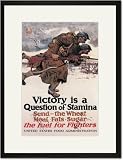 Black Framed/Matted Print 17x23, Victory is a Question of Stamina