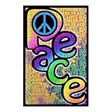 Peace Love Happiness Psychedelic Blacklight Graphic Logo Poster Print - 24x36 Blacklight Poster Print, 23x35