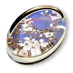 Red Plume - Oval Glass Paperweight