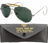 Green Lenses - US Air Force Style Aviator Suglasses - w Case by