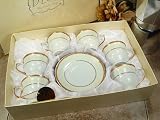 Baby Keepsake: 6 Cup 6 Saucer in square box gold (Set of 84)
