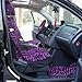 OxGord SCVE-Z1B-PP Purple & Black Zebra Car Cover Set (6pc)