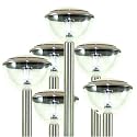 Deluxe stainless steel solar powered lights 6 pack