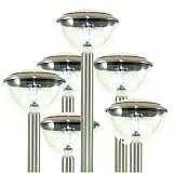 Deluxe stainless steel solar powered lights 6 pack