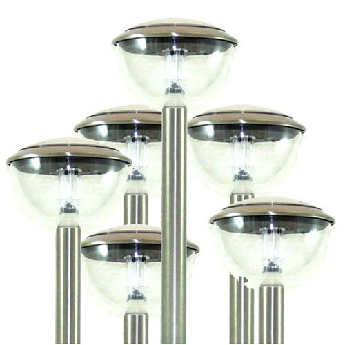 Childrens Toyshop  Outdoor Living : Deluxe stainless steel solar powered lights 6 pack
