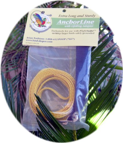 Gold Anchorline (Leash) for Larger Avian Fashions Bird Flightsuit (Bird Diaper)