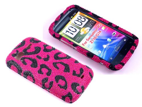 Smile Case Pink Leopard Cheetah Bling Rhinestone 