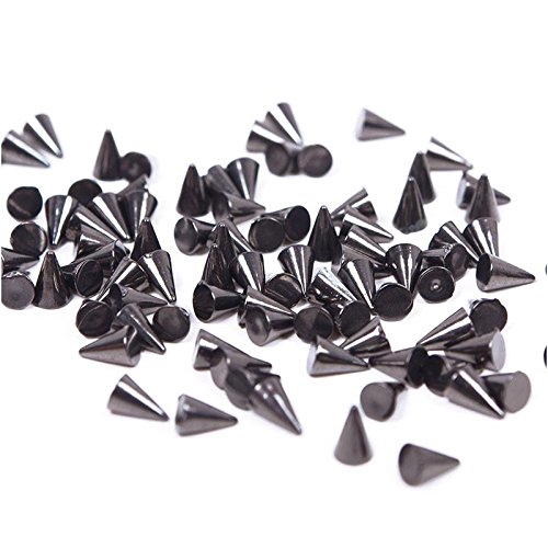 100Pcs Punk Nail Art Alloy 3D Rivet Studs Spikes Cone Shaped DIY Decoration Black