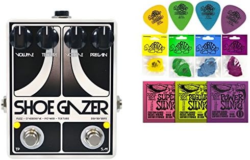 Devi Ever FX Shoe Gazer Fuzz Pedal String Bundle w/ 2 free Items: Ernie Ball Guitar Strings, 1 Dozen Dunlop Tortex Picks