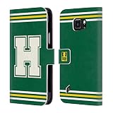 Head Case Designs White H College Varsity Leather Book Wallet Case Cover for Samsung Galaxy S6 active