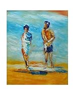 LegendArte Pintura al Óleo sobre Linezo Figure Confuse Nel Vento