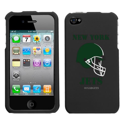 iPhone 4 4S New York Jets Black Superior Helmet Snap on Hard Cover