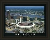 Busch Stadium (Old) St. louis Cardinals Aerial Framed Print - Black No Mat