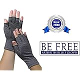 Be Free Arthritis Relief Gloves - FAST RELIEF for Stiffness & Pain Symptoms of Arthritis, RSI, Carpal Tunnel, Tendonitis & More! Feel Better NOW! (Pair of Gloves)