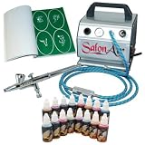 SALON TEMPORARY AIRBRUSH TATTOO KIT 16 Includes: COMPRESSOR, HOSE, AIRBRUSH, INK, AND STENCILS