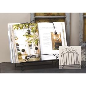 Black Metal COOKBOOK STAND book rack easel display magazine handsfree shelf KITCHEN home... by Creative