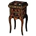 EXP Handmade 31" Antique-Style Black & Gold Wood Accent / End Table With Red & Gold Butterflies