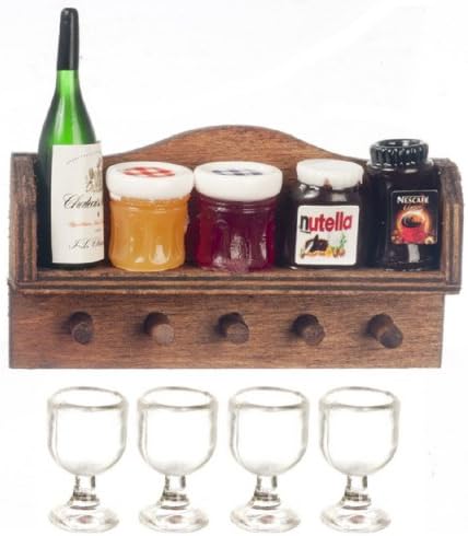 Dollhouse Miniature 1:12 Scale Garnished Kitchen Wall Shelf G8208