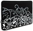 15 inch Notebook Laptop Computer / Apple MacBook Pro 15 Black and White Fleur Carrying Case Sleeve