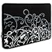 Black and White Fleur Carrying Case Sleeve fit Apple MacBook 13" and 13 - 14 inch Notebook Laptop Computer