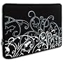 15 inch Notebook Laptop Computer / Apple MacBook Pro 15 Black and White Fleur Carrying Case Sleeve
