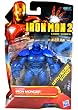 Iron Man 2 Movie Series 4 Inch Tall Action Figure Set #35 - Classic Blue IRON MONGER with Figure Display Stand Plus 3 Armor Cards