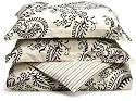 Regency 310 Thread-Count Maxine Stripe Full/Queen Duvet Set, Black