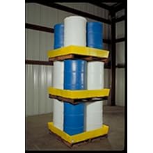 Dixie Poly BM-ES Polyethylene 4 Drum Econo-Stacker, 70 gallon Sump Capacity, 50" Length x 50" Width x 7" Height