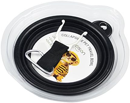 Hoison Travel Dog Bowl for Dog Cat, Feed Food Water and Other Pet Supplies for Pet, Collapsible and Lightweight, Easy to Carry - Black