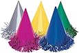 Fringed Foil Party Hats, Assorted 6ct