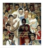 Golden Rule By Norman Rockwell. ART GICLEE Size: 32 x 34 Inches