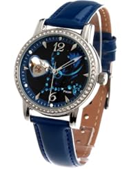 Time100 Constellation-series-Pisces Genuine Leather Strap Automatic Mechanical Ladies Watch #W80050L.12A