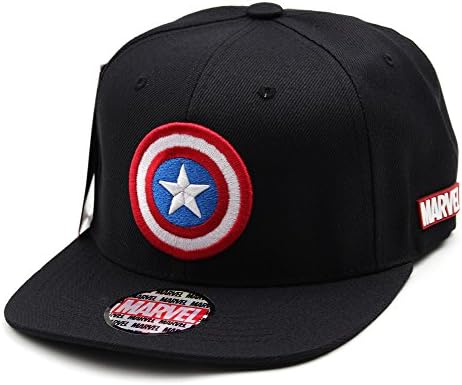 Marvel Captain America Snapback Men's Women's Adjustable Hats (Black)