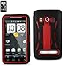 letosan Hybrid CASE for HTC EVO 4G Two Piece case Hard Shell That Protect Your Phone and Soft Silicone for Soft Comfortible Grip. (Black/Red)