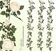 Three 6' Artificial English Rose Garlands Silk Flowers_White