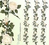 Three 6' Artificial English Rose Garlands Silk Flowers_white