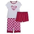 Infant/Toddler Girls' Just One Year 3pc Hearts/Love Pajama Set - Red