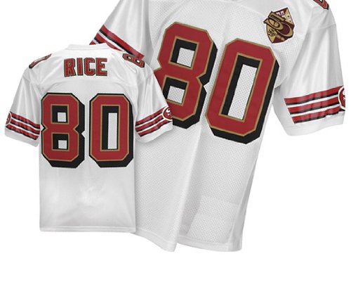 Jersey San Francisco 49ers #80 Jerry Rice Throwback White Authentic Football Jersey Size 48-56 (Please Select the Size When You Order, Can Do Drop Shipping)