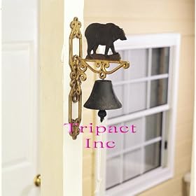 14" Metal Home D�cor Bear Cast Iron Bell
