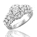 14k White Gold Wedding Diamond Ring Band Set, Size 7 (GH, I1-I2, 2.01 carat)