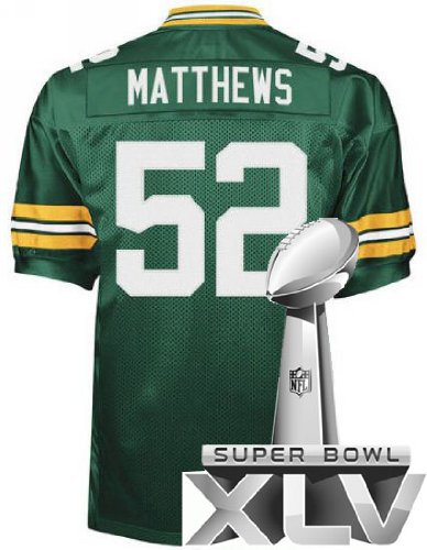 Green Bay Packers 52 Clay Matthews Green Super Bowl NFL Jerseys Authentic Football Jersey Size 48-56 (Please Select the Size When You Order, Can Do Drop Shipping)