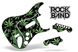 Rock Band Guitar Skin, Fits Xbox 360 / PS3 (Stratocaster Guitar) Weeds - Black