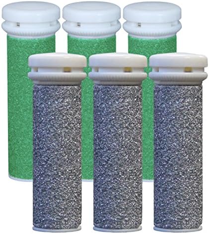 Emjoi Micro-pedi Replacement Refill Rollers (3 Super Coarse+ 3 Xtreme Coarse) - Pack of 6