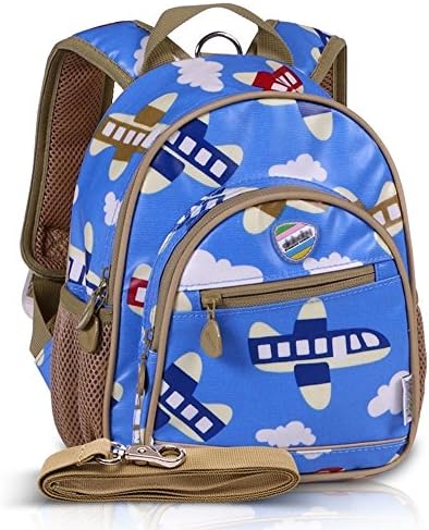 Fashionhop Child Safety Harness, 11" Mini Backpack with Rein - Plane (blue)