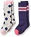 Stride Rite Girls' Little 2pk Dot Knee High Boot Sock