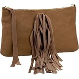 Cri de Coeur Tilly Fringe Convertible Clutch